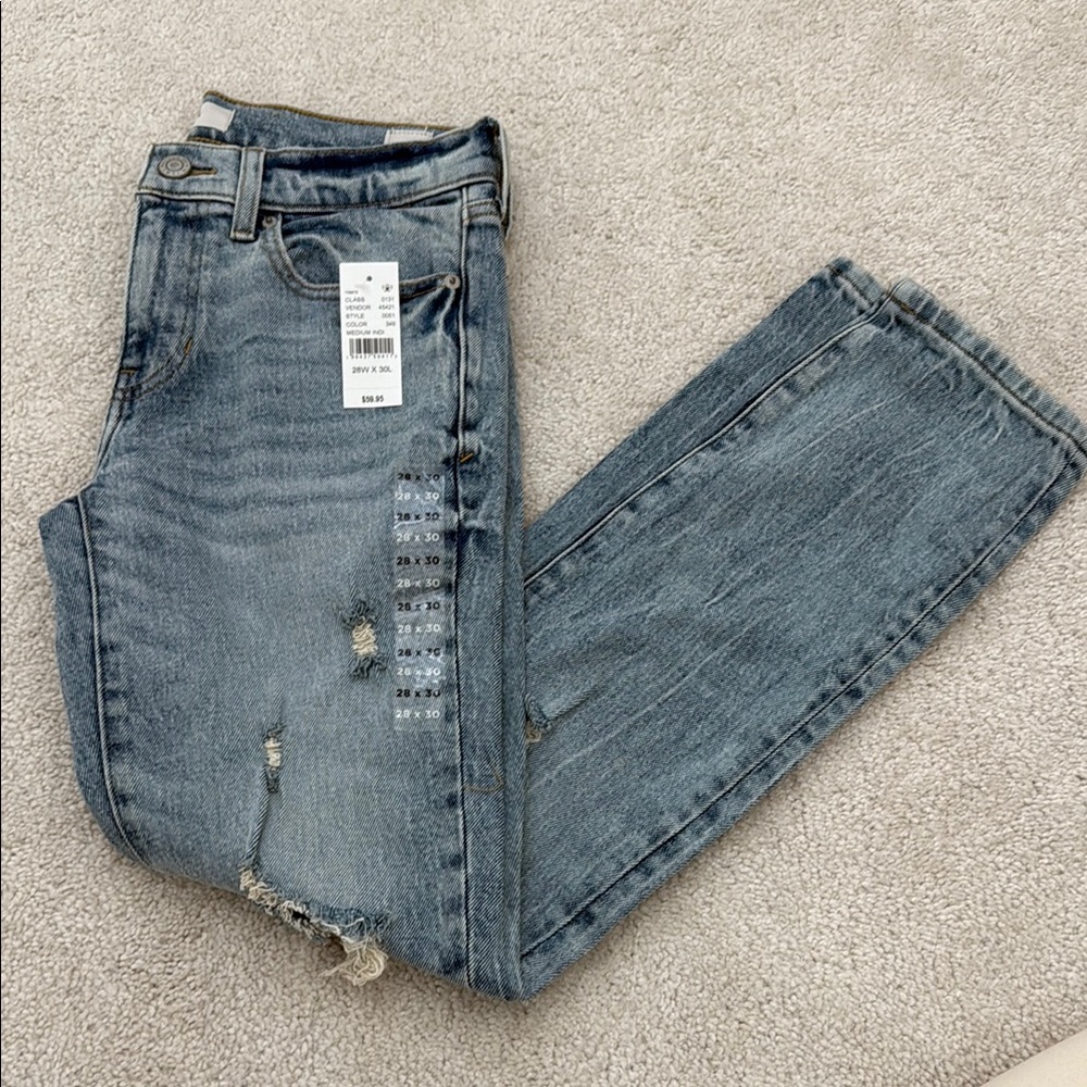 PacSun Blue Skinny Jeans with Distressed Details